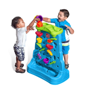 Waterfall Discovery Wall Blue Plastic Water Table for Toddlers with 13-Piece Playset