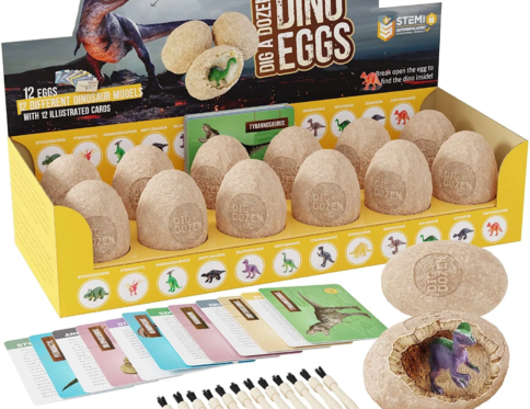 Dig a Dozen Dino Egg Dig Kit – Easter Egg Dinosaur Toys, 12 Pack